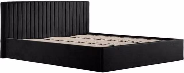 Lemon Pavilion Furniture Berlin Ottoman Super King Size Bed Frame in Black Velvet with Lift Up Base, W/D/H: 200 x 160 x 89 cm – 1