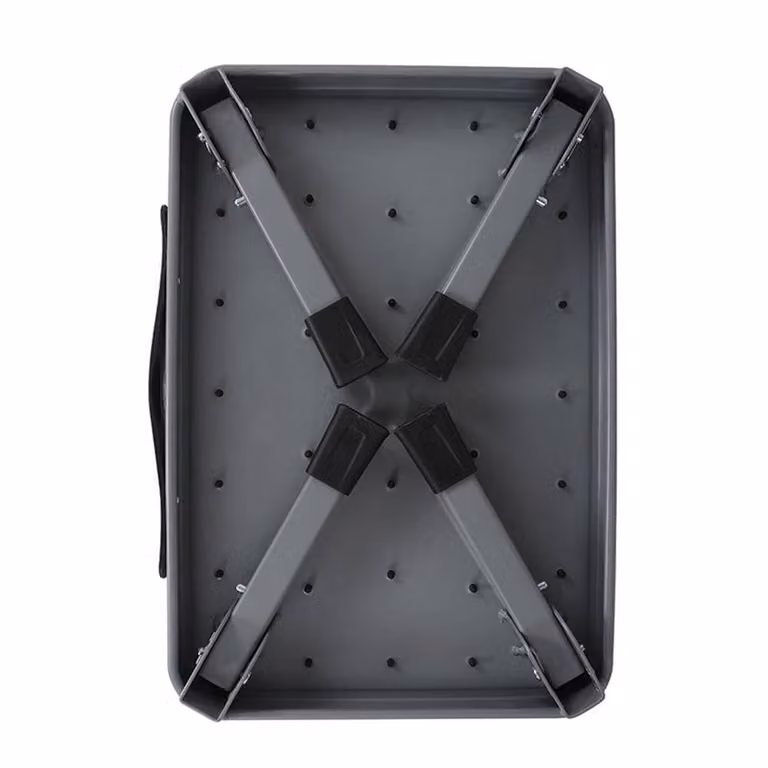 PAWNORA Grey Metal Folding Step Stool for Home and Kitchen with 150kg Capacity
