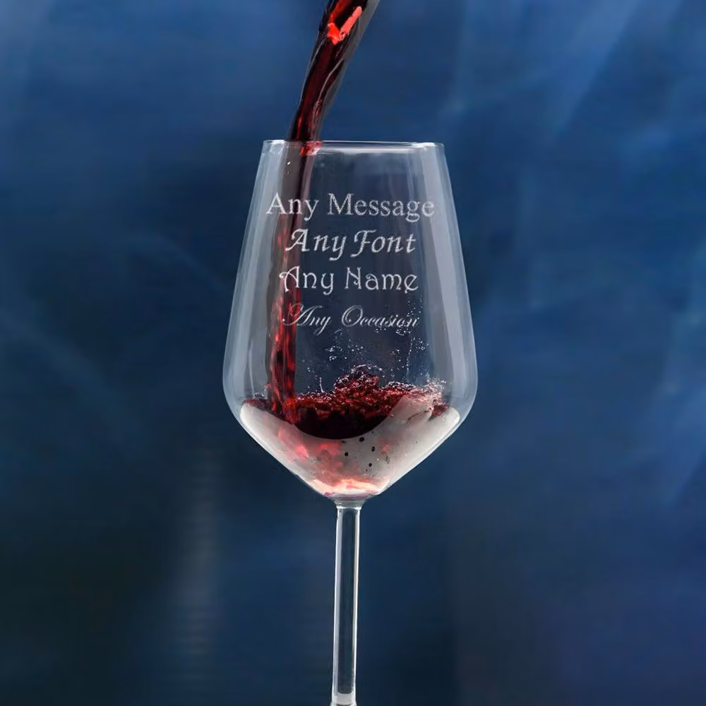 Uniqueful Personalised Allegra Red Wine Glass, 490ml, Clear – 3