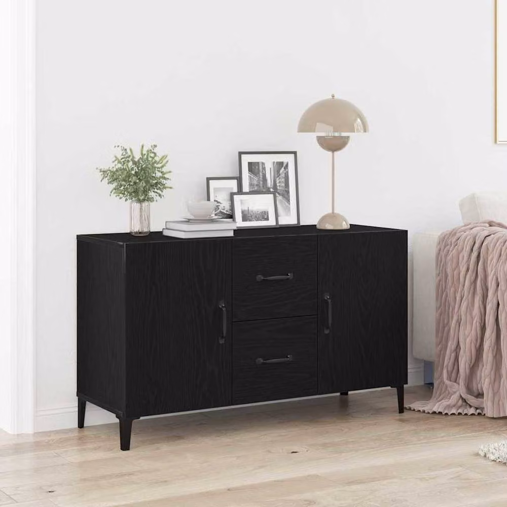 Berkfield Home Modern Black Oak Sideboard, W/D/H: 100 x 36 x 60 cm – 2