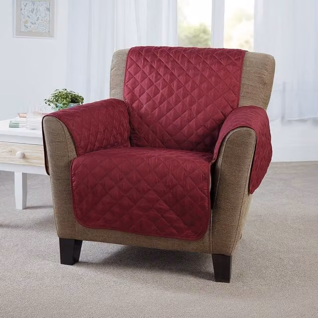 Coopers of Stortford Reversible Quilted Armchair Cover, Red – 1