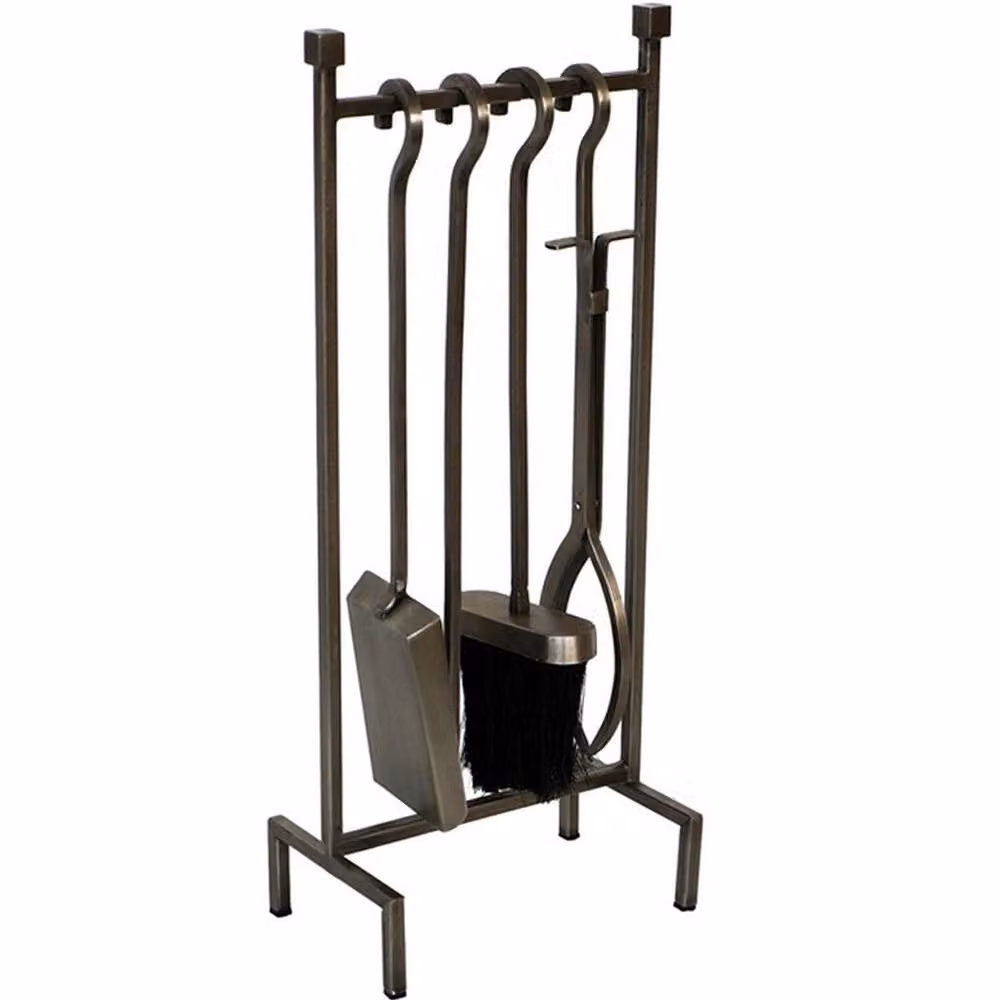 Lemon Pavilion Hanging Fireside Companion Set in Grey Metal, W: 22 cm, D: 13 cm, H: 51 cm – 2