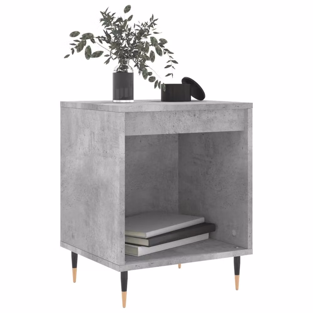 Berkfield Home Set of 2 Modern Bedside Cabinets in Concrete Grey, W/D/H: 40 x 35 x 50 cm – 3