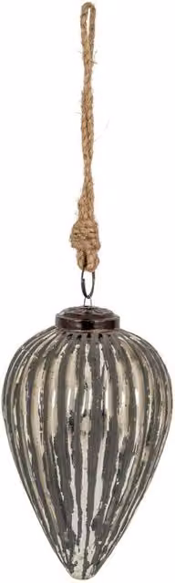 KDMD Grey Metallic Cone Bauble Modern Geometric Christmas Pendant
