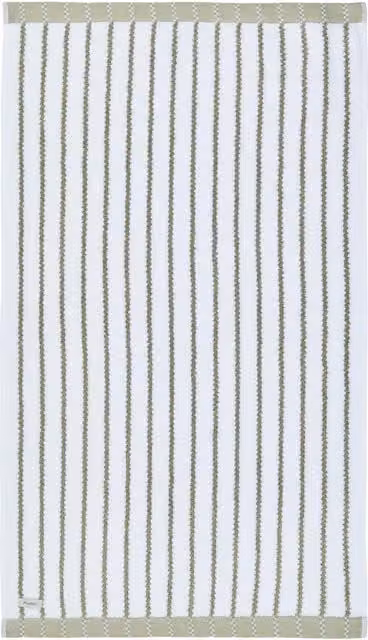 Murmur Verity Striped Cotton Bath Towel with Border, Green and White