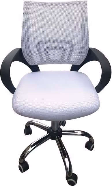 netfurniture Eastner Ergonomic Mesh Swivel Office Chair in White and Black
