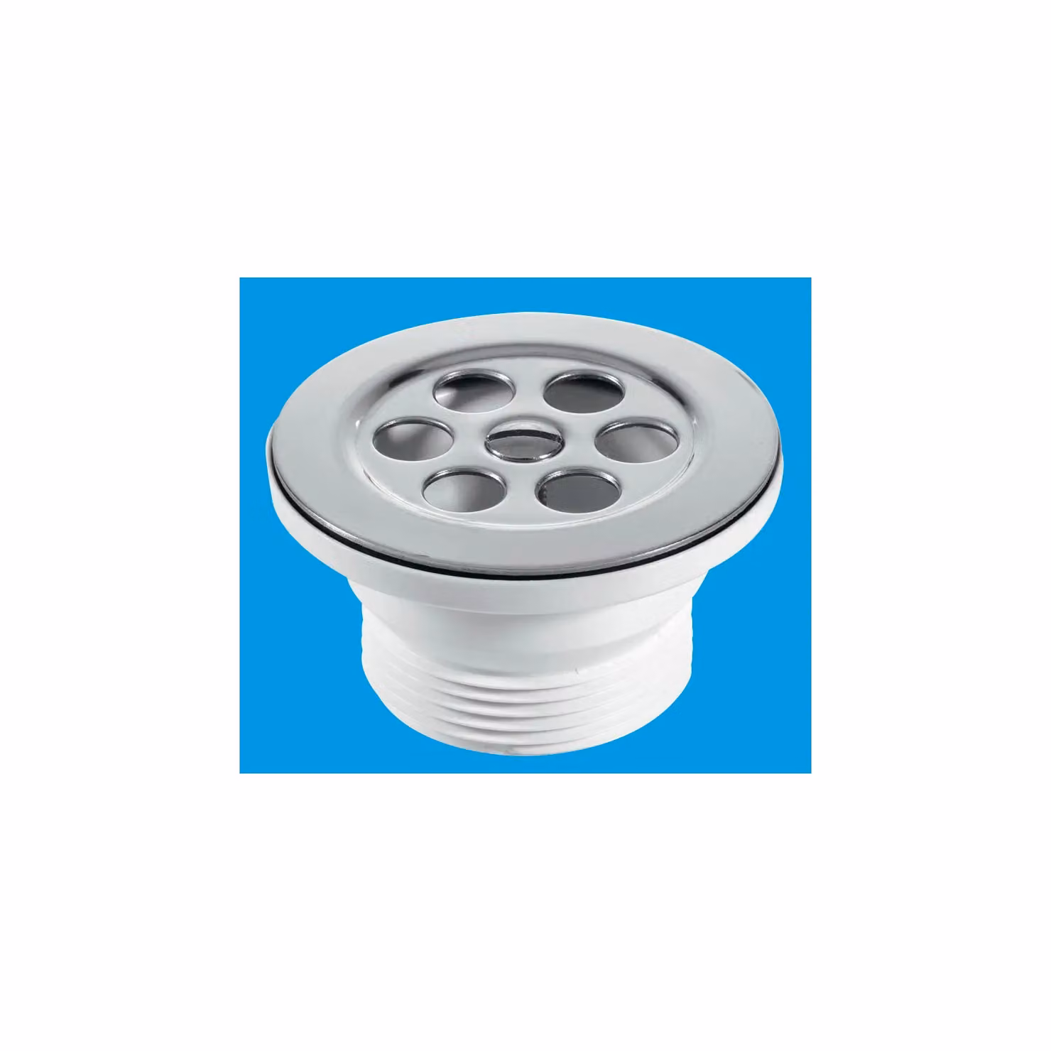 McAlpine BSW10P-F 1.5 inch Round Shower Waste with 70mm Stainless Steel Flange and Centre Pin in White – 2