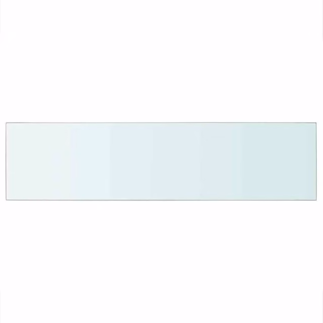 Berkfield Home Wall Mounted Glass Shelf Panel, Clear, W: 100 cm, D: 25 cm