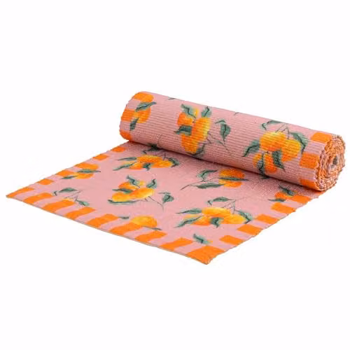 Furn Oranges Striped Mediterranean Fruit Table Runner in Pink W/D/H: 230 x 35 cm – 2