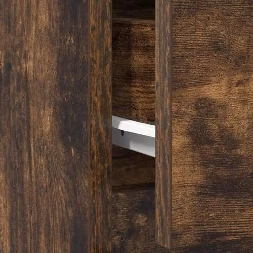 vidaXL Sideboard with Drawer in Brown Smoked Oak, W/D/H: 71 x 35 x 65 cm – 6