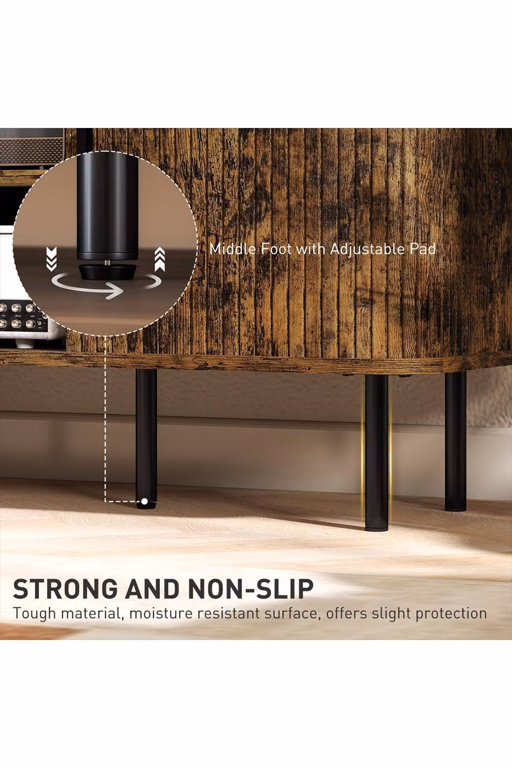 ERGOVEXA Mid-Century TV Stand Cabinet for TVs up to 55 Inches, Brown, W: 120 cm, D: 40 cm – 3