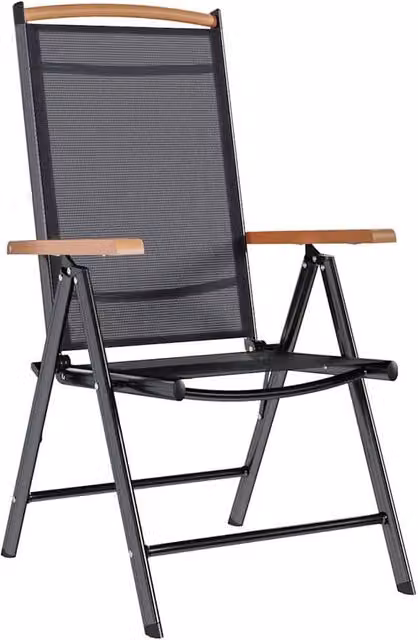 Berkfield Home Set of 6 Folding Garden Chairs in Black Textilene – 1