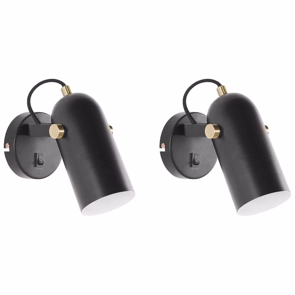 Wyld and Coco Black Adjustable LED Wall Spotlights, Set of 2 – 2