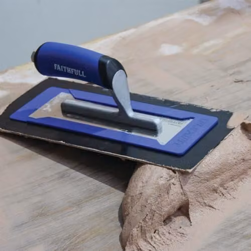Faithfull Flexifit Plastering System Master Trowel in Blue Stainless Steel – 3