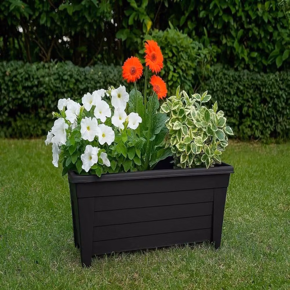 Havendro Set of 4 Large Black Plastic Garden Planters and Flower Pots, 55 cm – 3
