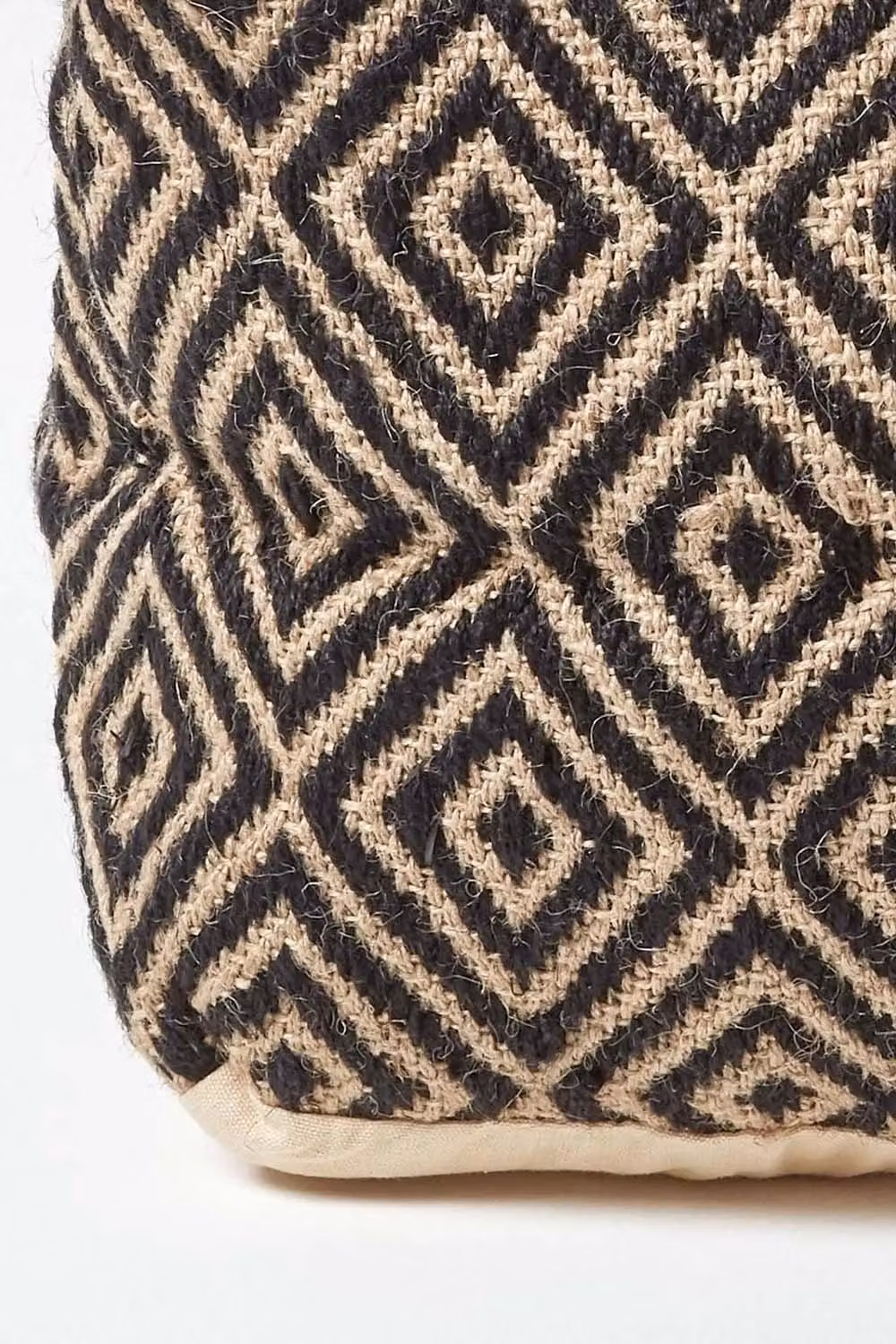 Homescapes Bean Cube Footstool with Black Geometric Aztec Pattern and Removable Cover – 2