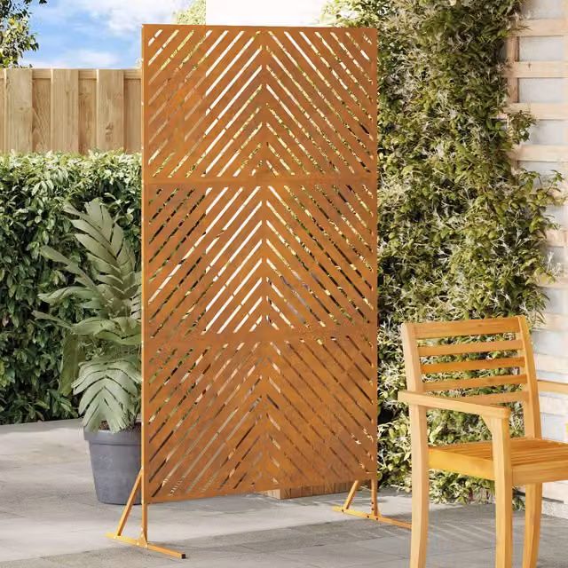 Berkfield Home Rectangular Stainless Steel Fence Panels in Brown, W: 100 cm, H: 180 cm
