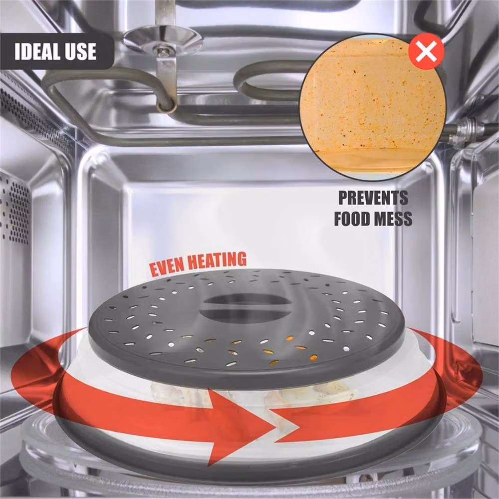 SPETLEK Collapsible Round Silicone Microwave Cover in Grey – 3