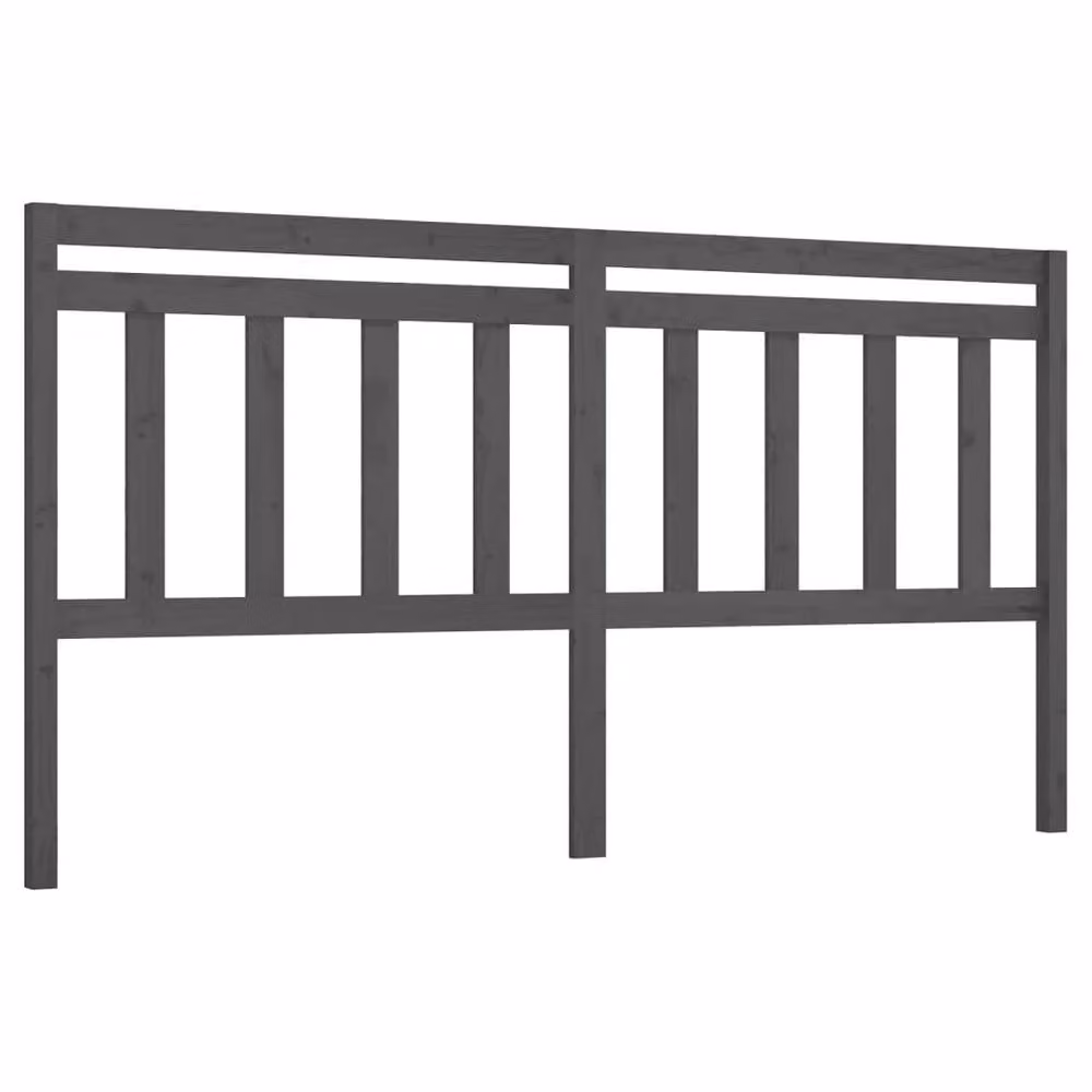 Berkfield Home Beautiful Bed Headboard in Grey Solid Pine Wood, W: 206 cm, D: 4 cm, H: 100 cm – 3