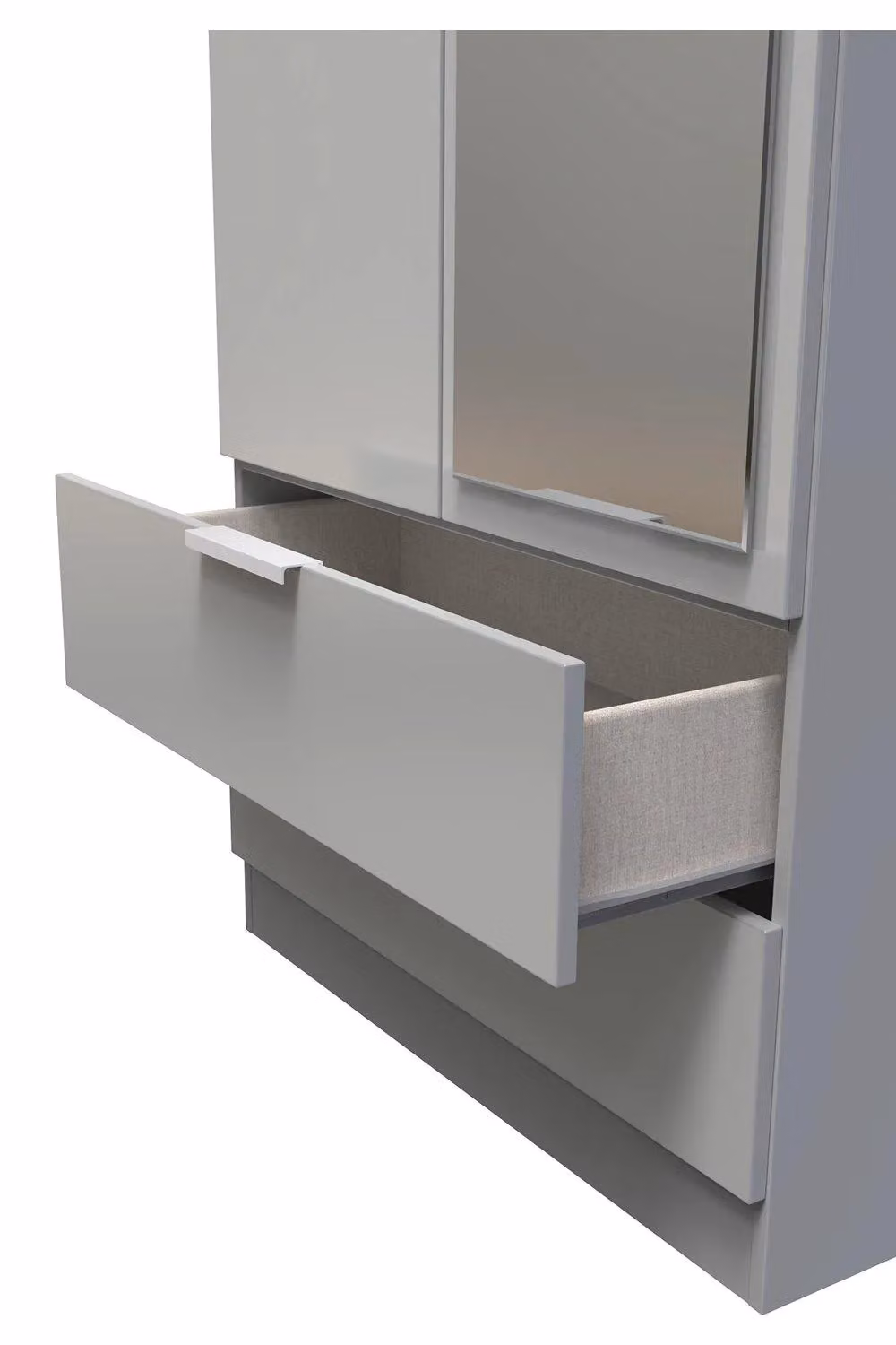 2 U Dover Ready Assembled 2 Door 2 Drawer Mirrored Wardrobe in Dark Grey – 3