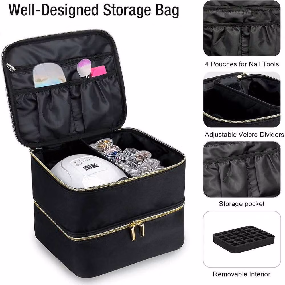 FLAVORA Black Portable Nail Gel Polish Storage Carry Case W: 50.0 cm, D: 50.0 cm – 3