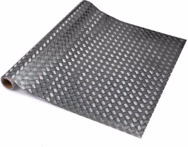 D-C-Fix Chequer Plate Metallic Silver Self Adhesive Vinyl Wrap Film, W: 67.5 cm, H: 200 cm