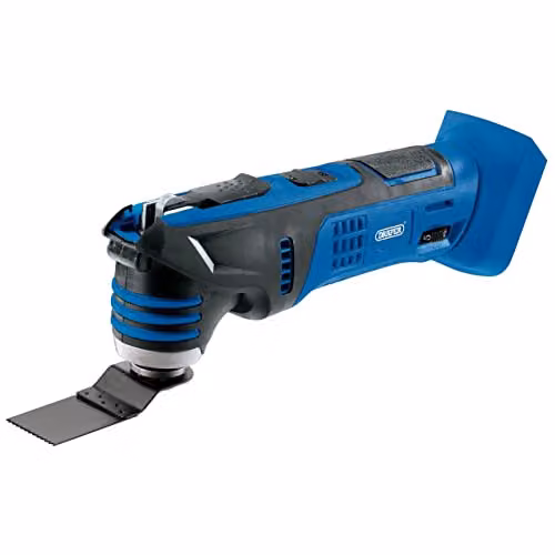 Draper 55604 D20 20V Blue Oscillating Multi Tool with Scraper and Sanding Pad (Bare Unit)