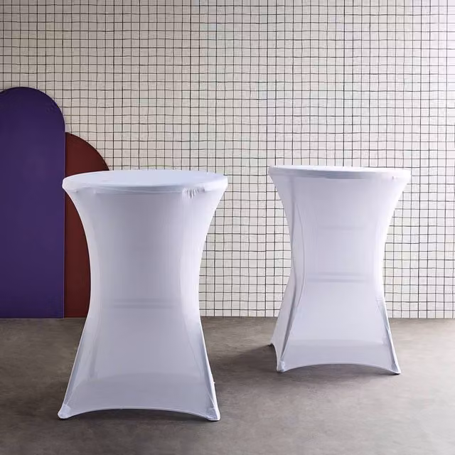 sweeek Pair of White Polyester Protective Event Table Covers – 1