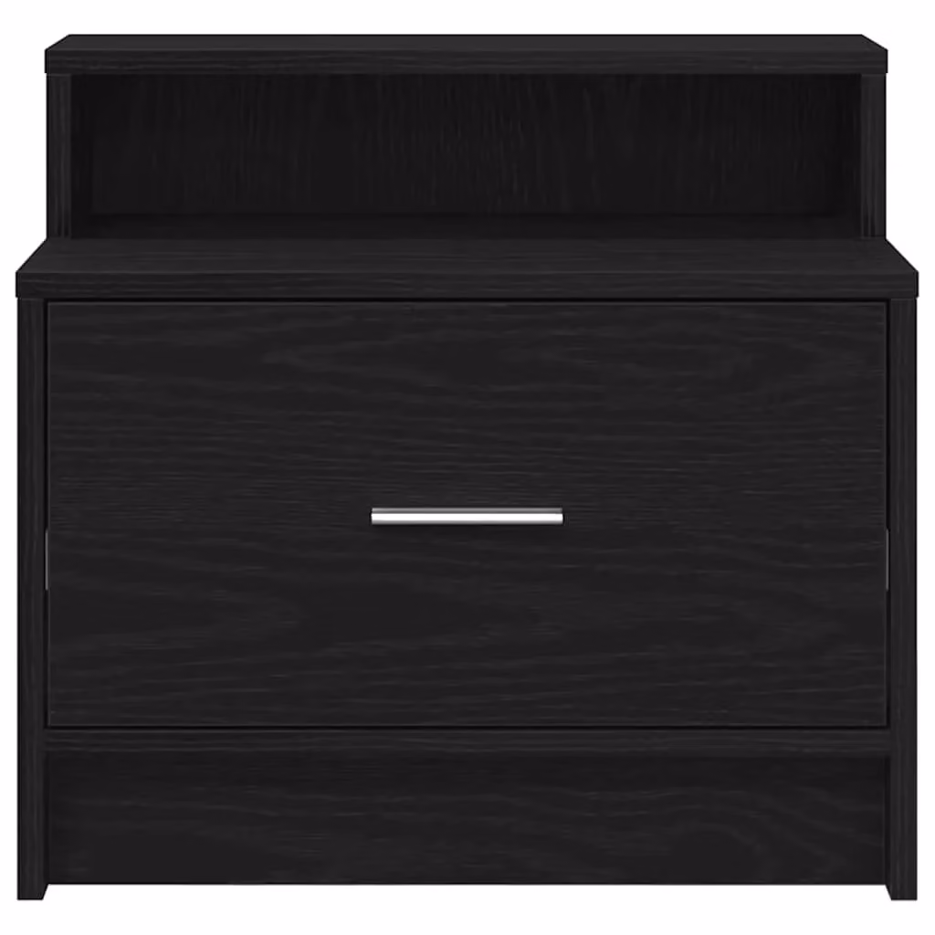 Berkfield Home Set of 2 Modern Black Oak Bedside Cabinets with Drawer, W/D/H: 51 x 31 x 47 cm – 3