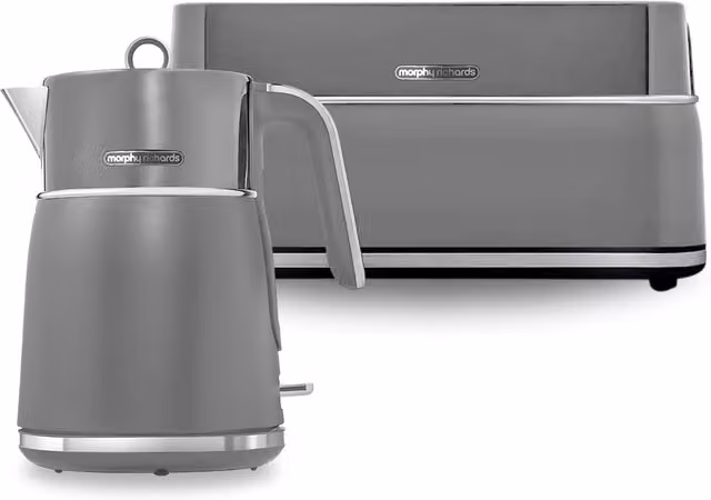 Morphy Richards Signature Kettle and Toaster Set in Grey