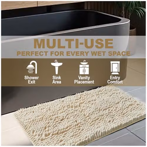 Gaveno Cavailia Miami Chenille Loop Bath Mat in Beige, W/D: 50 x 80 cm – 4