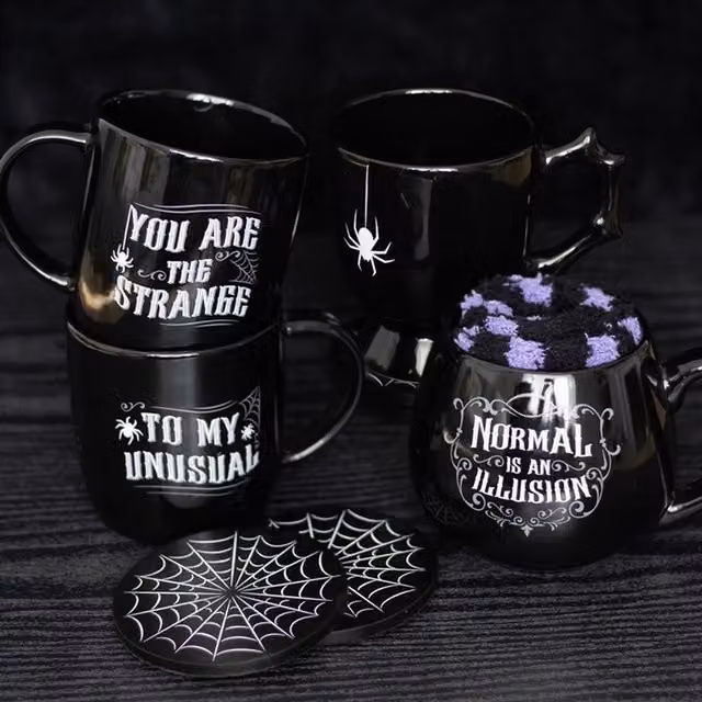Wicked Normal Is An Illusion Mug and Socks Gift Set in Black and Purple