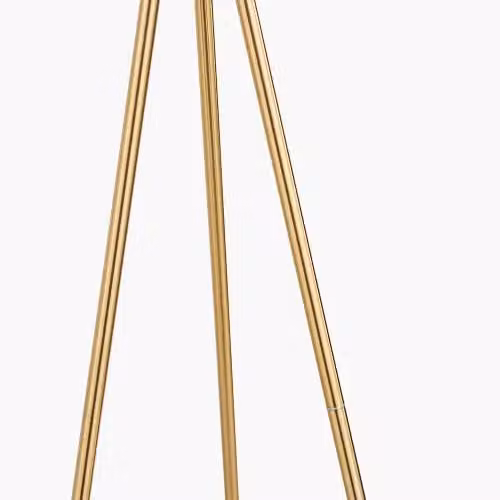 Ruma Minimalist Metal Tripod Floor Lamp for your Living Room with Black Shade and Gold/Brass Finish