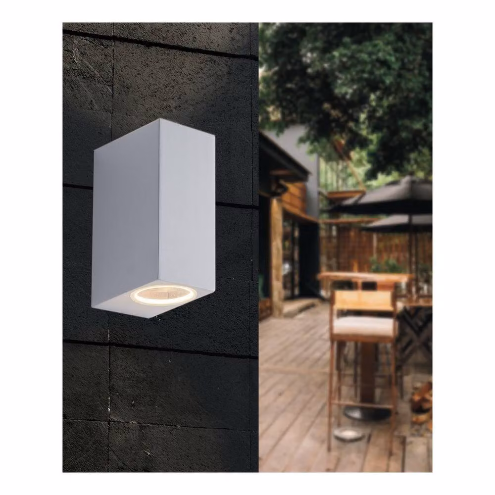Netlighting QUBO White Outdoor 2 Light Up Down Wall Light IP54 W/D/H: 15.1 x 9.3 x 6.7 cm – 2