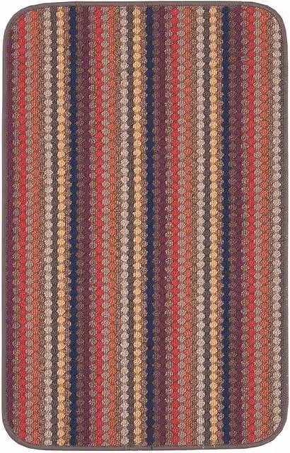 THE RUGS Washable Nonslip Striped All-Purpose Mat in Brown and Multicolour, W/D: 80 x 140 cm