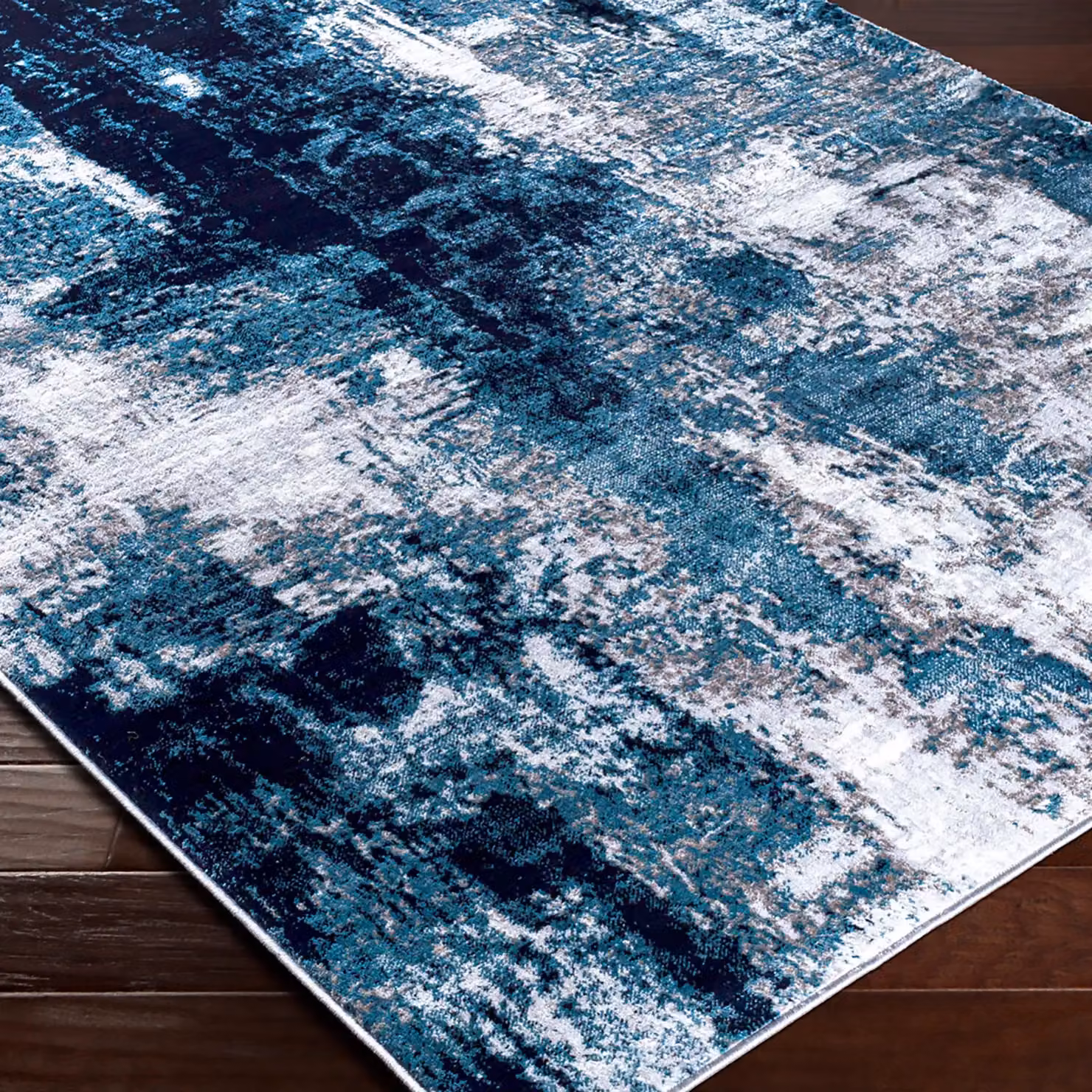 Livabliss Wanderlust Abstract Modern Marble Rug in Blue, Grey and Black, W/D: 120 x 170 cm – 6