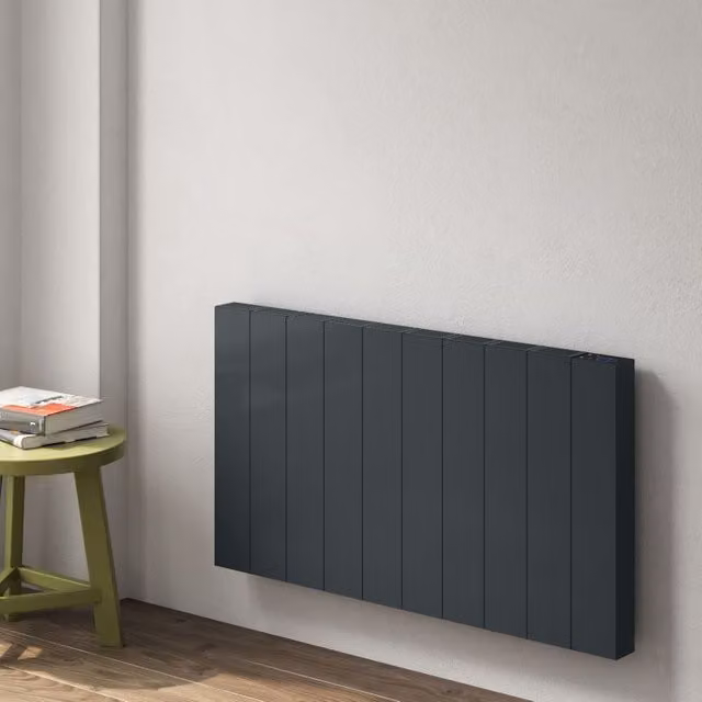 AQUARIUS DigiTherm Electric Convector Radiator with LCD Display in Anthracite Grey, H x W: 89.7 x 50.0 cm