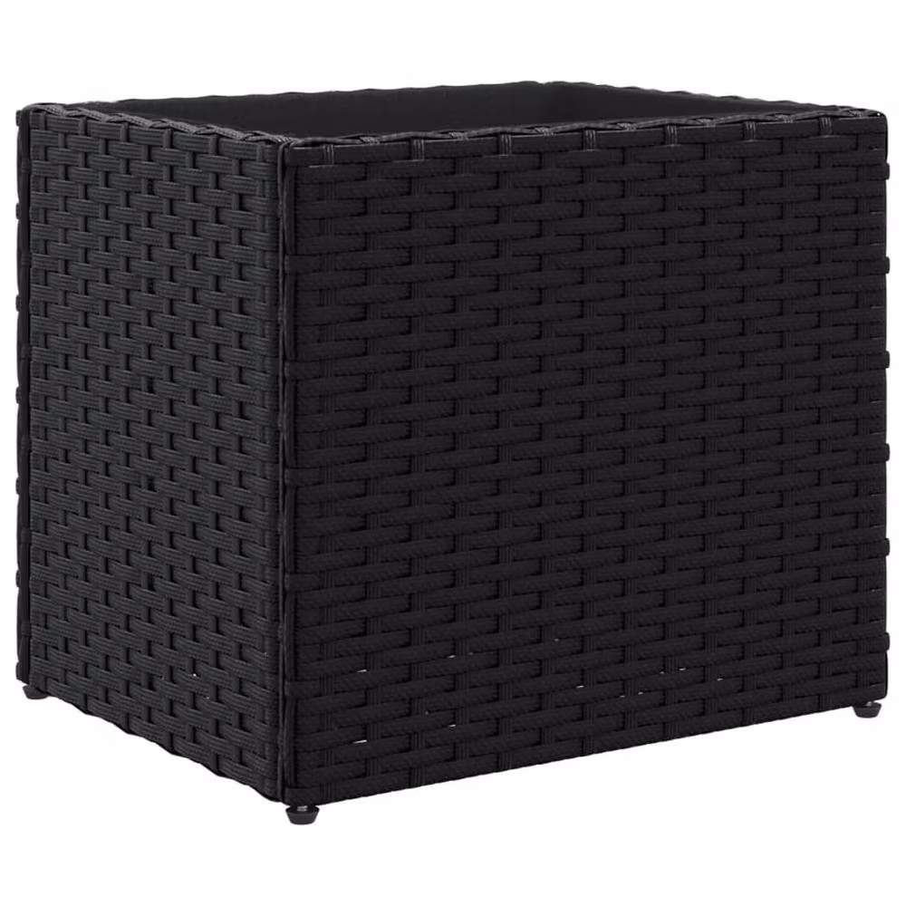 Berkfield Home Black Poly Rattan Garden Planter Tub W/D/H: 36 x 30 x 32 cm – 2