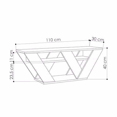 Decortie Pipralla Modern Multimedia TV Unit with Shelves in Sand, W/D/H: 110 x 30 x 40 cm – 2