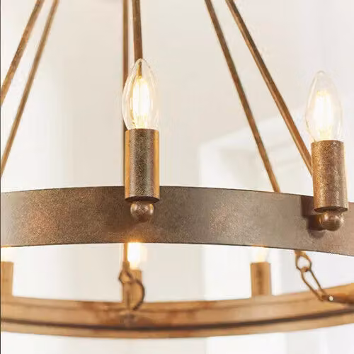 Loops 12 Light Bronze Metal Candle Ring Ceiling Pendant Lamp with Adjustable Height – 3