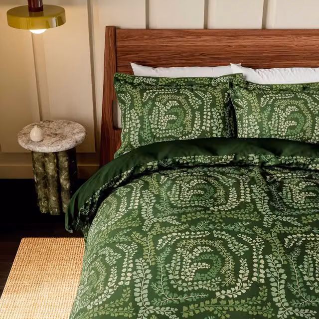 Harlequin Fayola Green Floral Cotton Mako Satin Duvet Cover and Pillowcase Set, W: 180 cm, H: 200 cm – 5