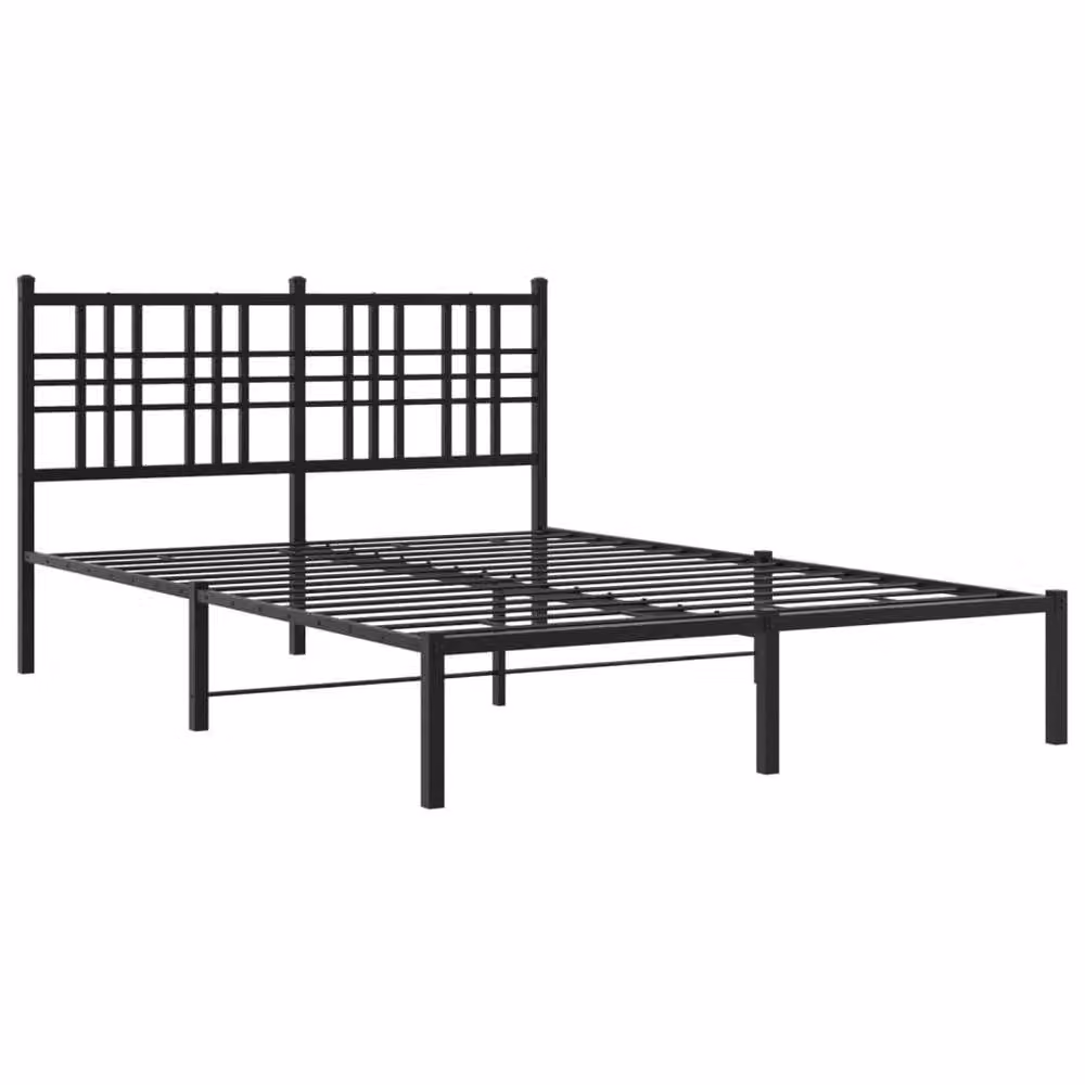 Berkfield Home Metal Bed Frame with Headboard in Black, W/D/H: 140 x 190 cm – 3