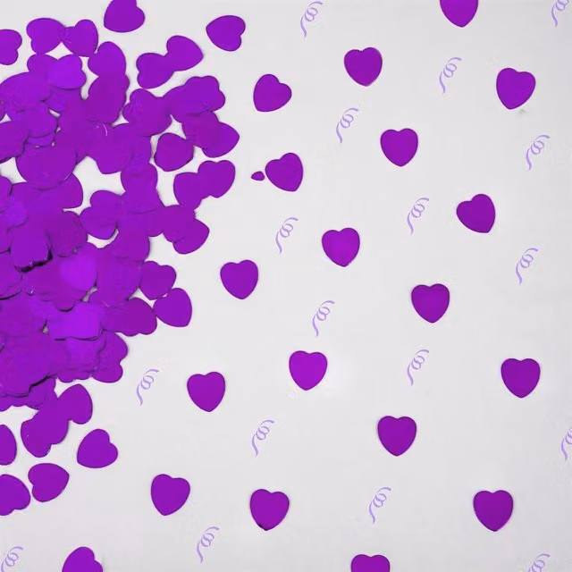 Shatchi Purple Heart Shape Paper Scatter Confetti for Tabletop Decorations