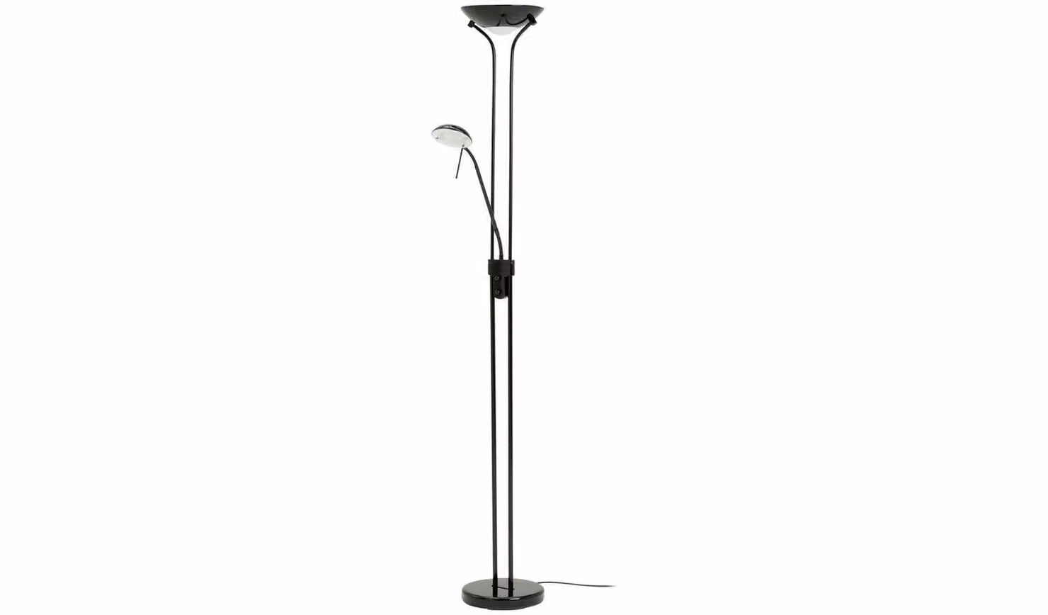 Cheap Furniture Warehouse Father & Child Black Metal and Glass Adjustable Dimmable LED Uplighter Floor Lamp
