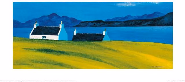 Anthony Barber Over The Sea To Skye II Multicolour Paper Poster Print in Light Blue