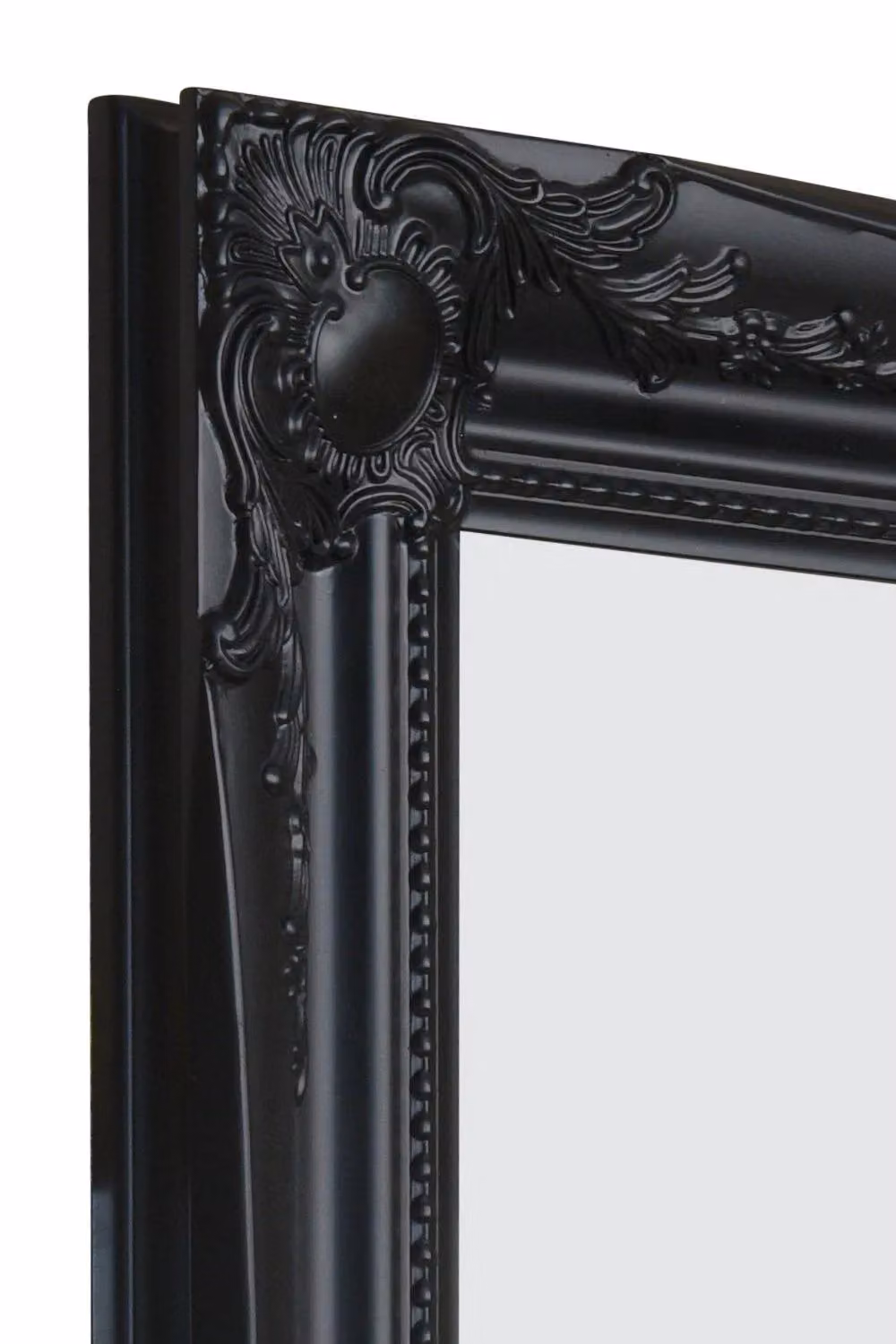 MirrorOutlet Hamilton Black Antique Design Rectangular Wall Mirror W: 117 cm, H: 91 cm – 3