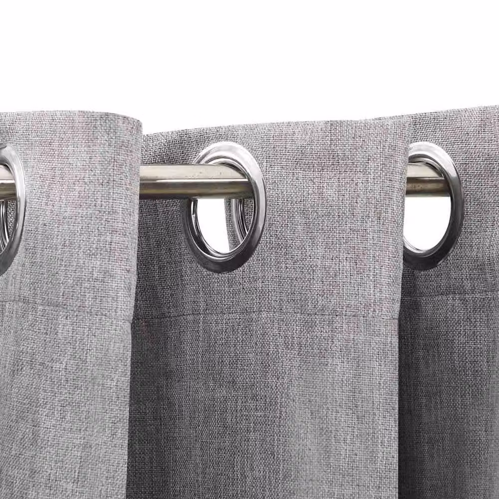 Berkfield Home Linen-Look Blackout Curtains with Eyelets, 2 Pack, Grey, W: 140 cm, H: 175 cm – 2
