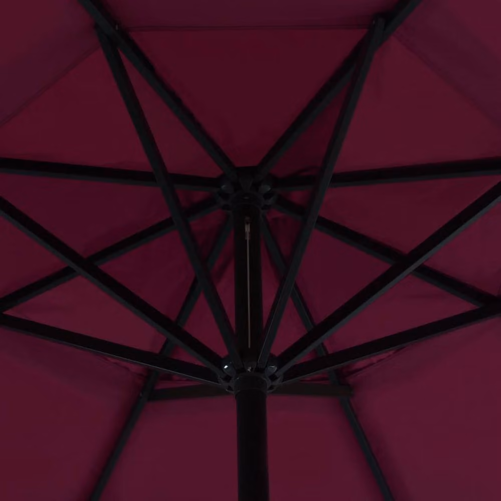 Berkfield Home Outdoor Parasol with Aluminium Pole, Bordeaux Red, 500 cm – 4