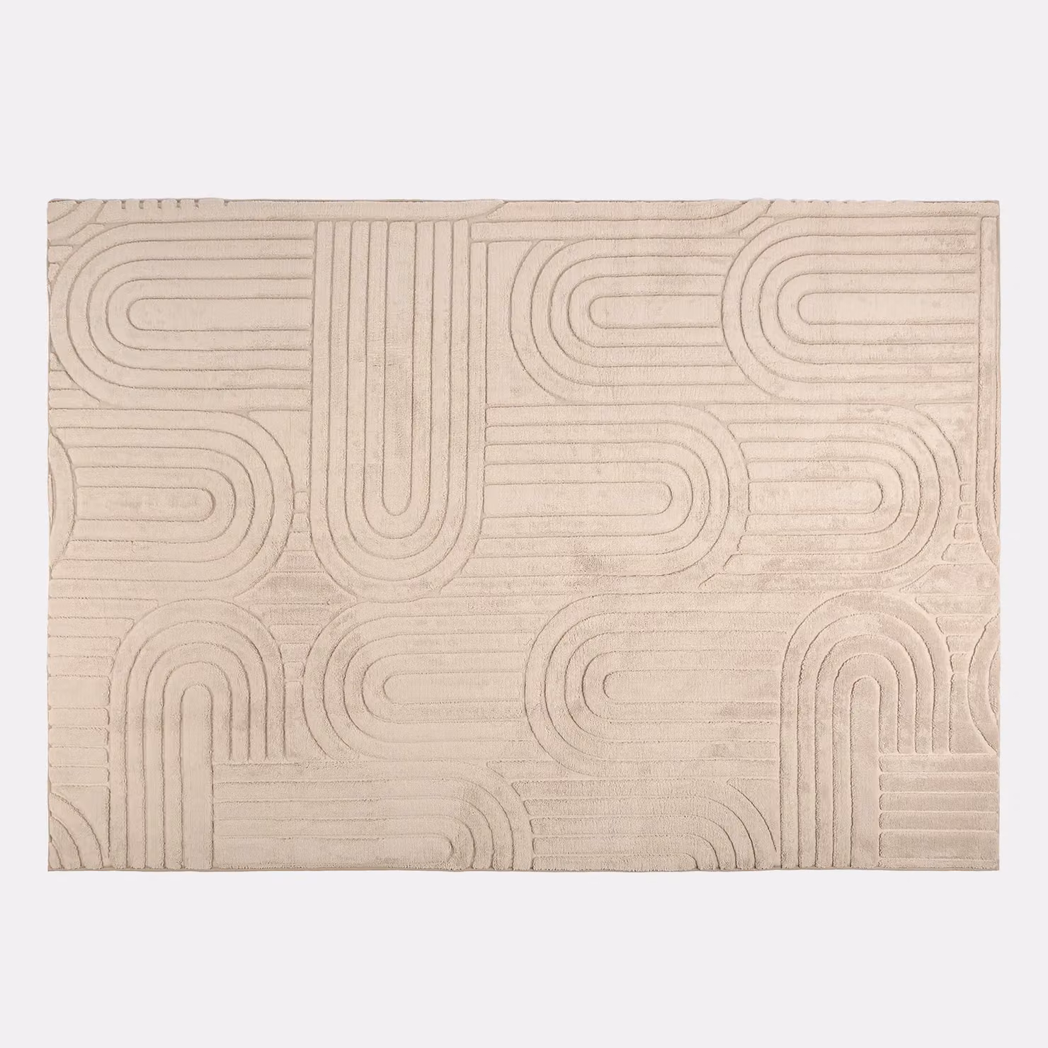 OHS Tufted Arches Non-Slip Area Rug in Light Brown, W/D/H: 160 x 230 cm – 2