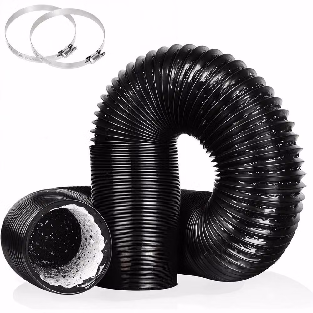 SPETLEK 4-in-1 Flexible Aluminium and PVC Ventilation Air Ducting Pipe, Black, Diameter: 100 mm, Length: 5 m – 2